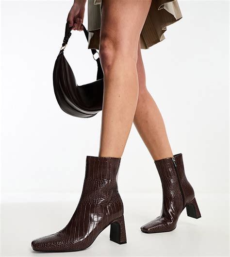 topshop brown croc boots|brown croc mid heel boots.